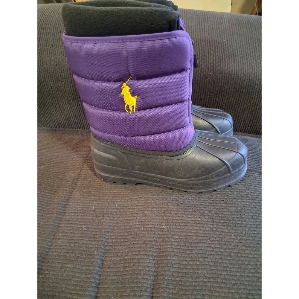 Polo Ralph Lauren Vancouver Snow Boots Lakers Purple‎ Junior Youth Size 3
